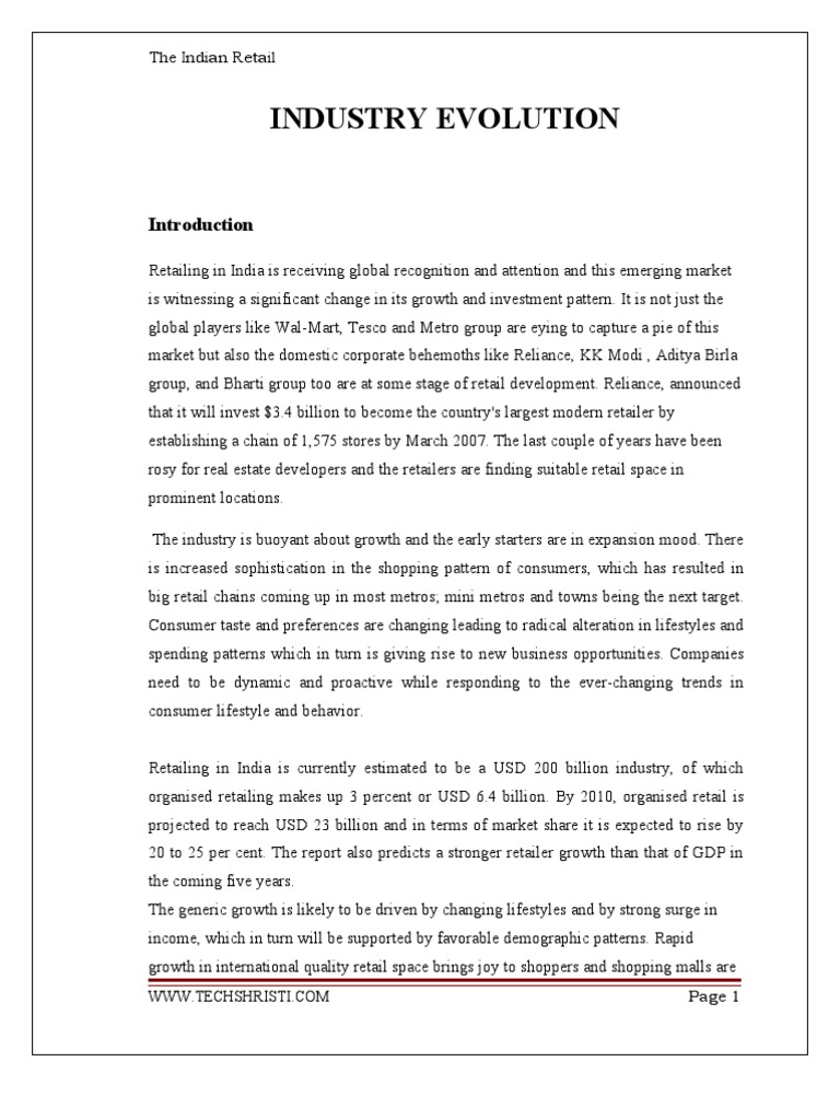 Evolution of Indian Retail Industry | PDF | Supermarket | Grocery Store