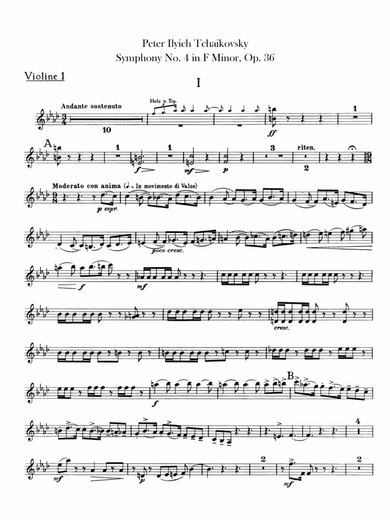 Tchaikovsky Symphony No. 4 in F minor Violin 1