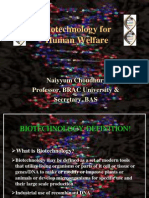 Biotechnology For Human Welfare: Naiyyum Choudhury Professor, BRAC University & Secretary, BAS