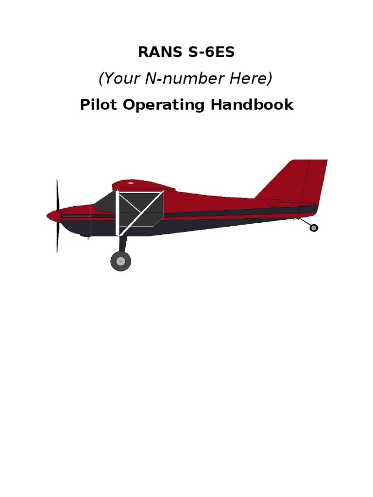 Pilot Operating Handbook for the RANS S6ES Coyote II Single Engine Kit