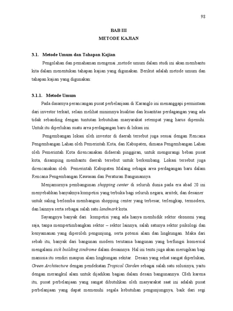 Pusat Perbelanjaan Modern Dan Tradisional Dengan Konsep Tropical