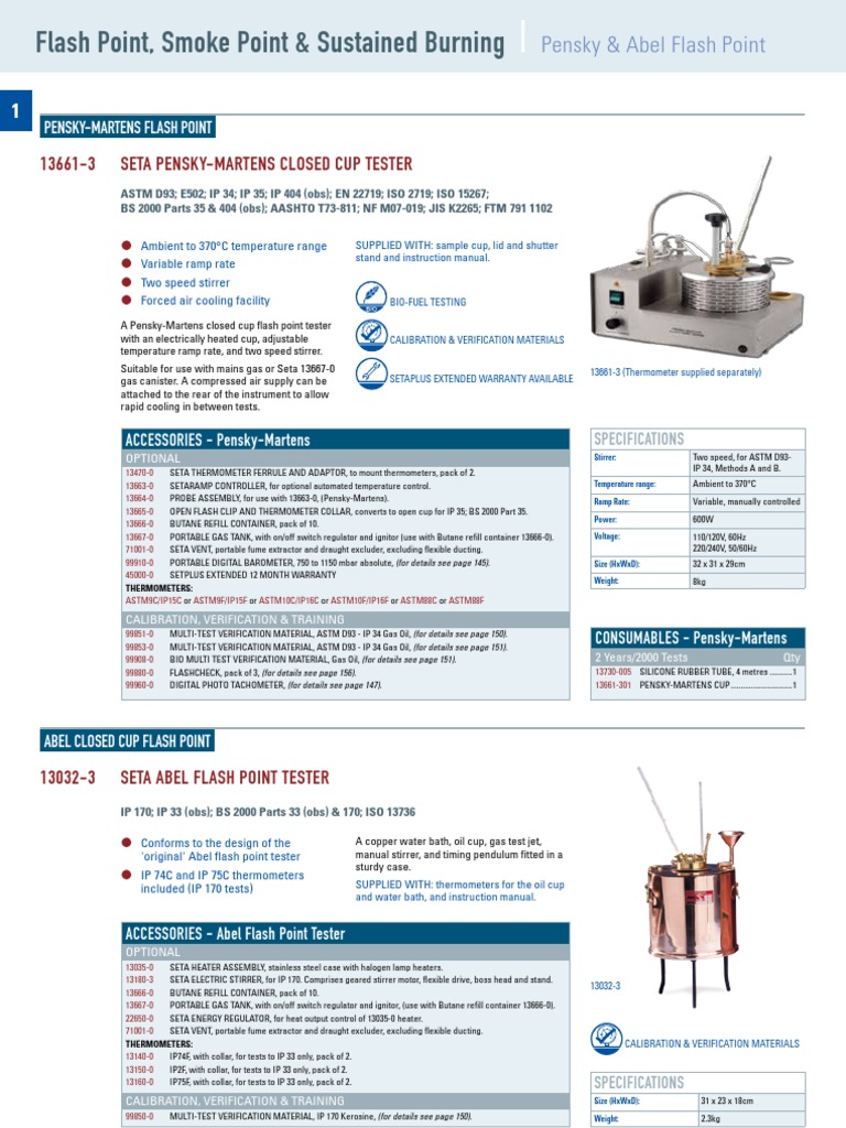 Pensky-Martens Flash Point Tester | PDF | Thermometer | Manufactured Goods
