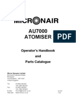 AU7000 Atomiser: Operator's Handbook and Parts Catalogue