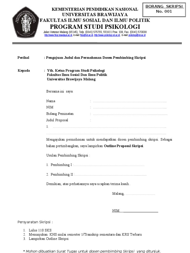 Form 1 Pengajuan Judul