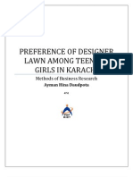 Preference of Designer Lawn Among Teenage Girls in Karachi: Methods of Business Research