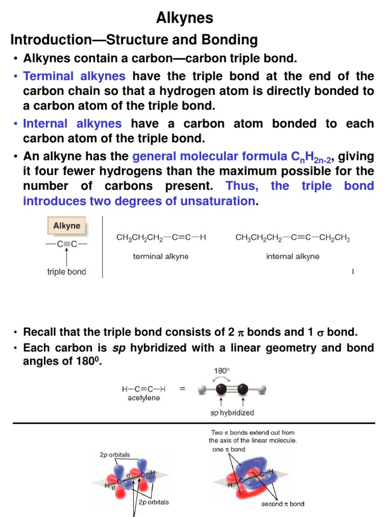 Alkynes: - Structure and Bonding | PDF