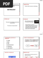 Metrology: MEX5272 Materials & Manufacturing Engineering