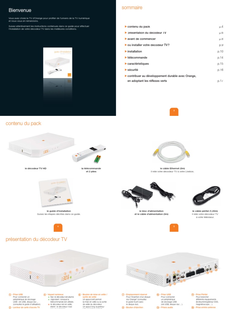Decodeur Tv Uhd Orange Mode D Emploi