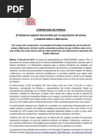 Comunicado de Prensa Denuncia Venta Armas 2013 Ajasahara