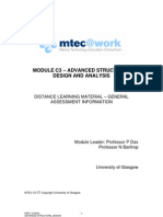 Module C3 - Advanced Structural Design and Analysis: Distance Learning Material - General Assessment Information