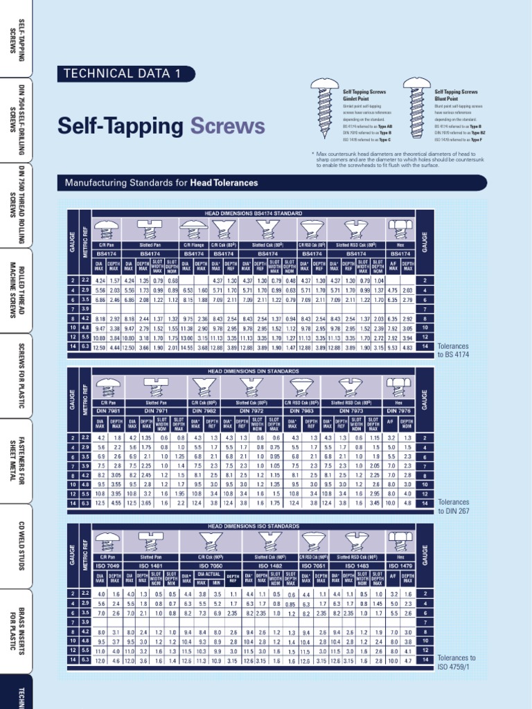Self Tapping Screw Standards PDF Screw Metalworking