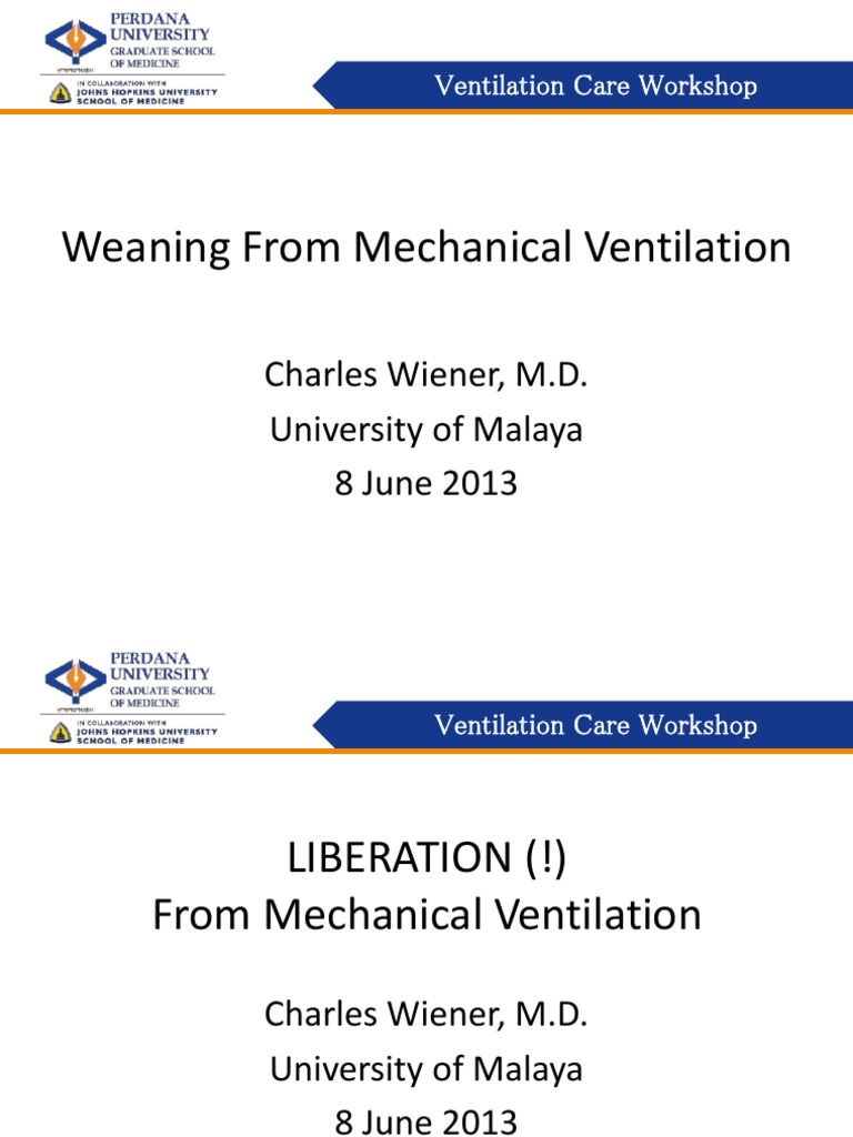 Weaning From Mechanical Ventilation PDF Lung Respiratory System