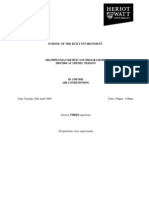 School of The Built Environment: Date Tuesday 20th April 2004 Time 2.00pm - 4.00pm