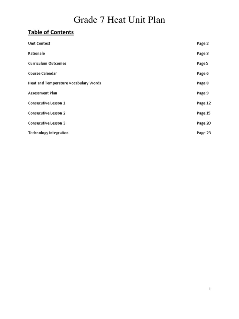Full Heat Unit Plan | PDF | Educational Assessment | Gases