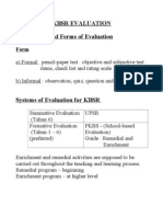 KBSR EVALUATION SYSTEMS AND FORMS