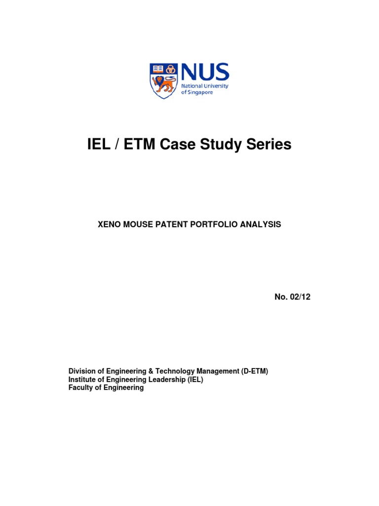 IEL / ETM Case Study Series Xeno Mouse Patent Portfolio Analysis PDF