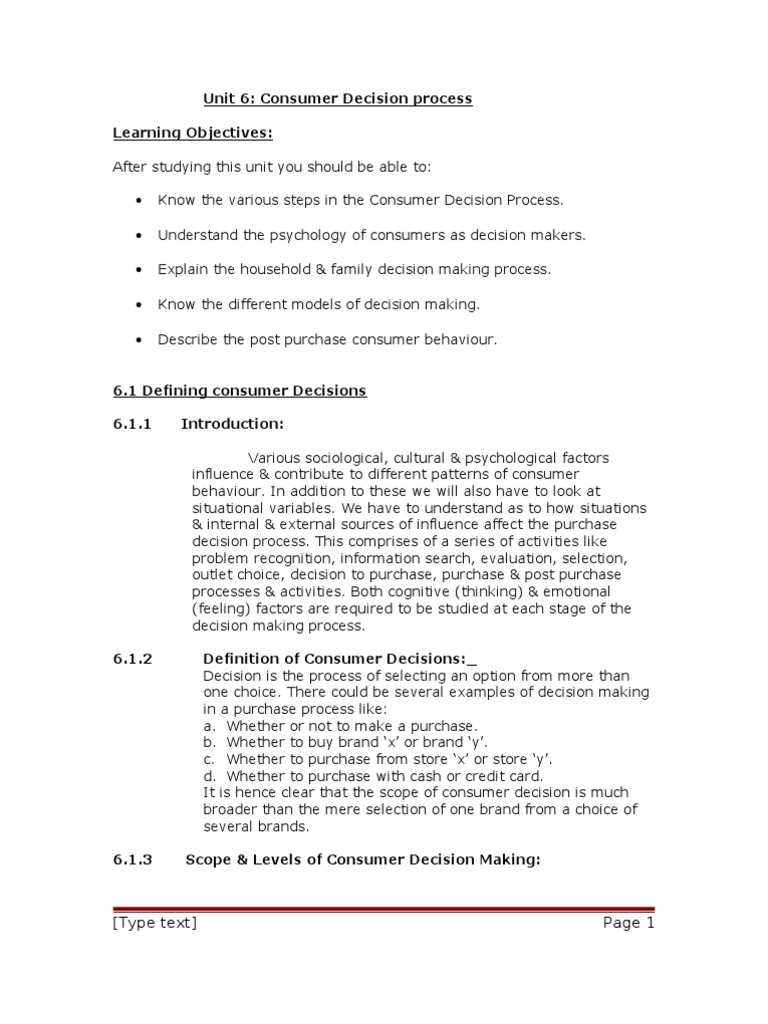 Decision Making Process Pdf Psychological Concepts Psychology