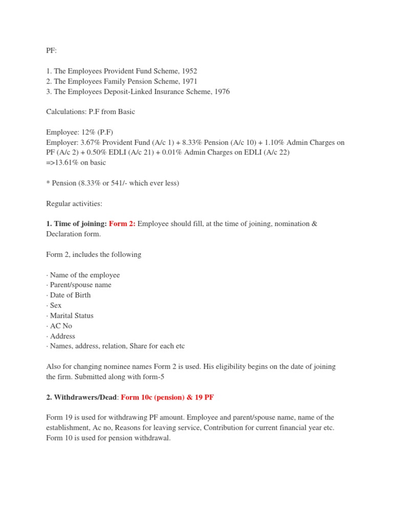 PF Details | PDF