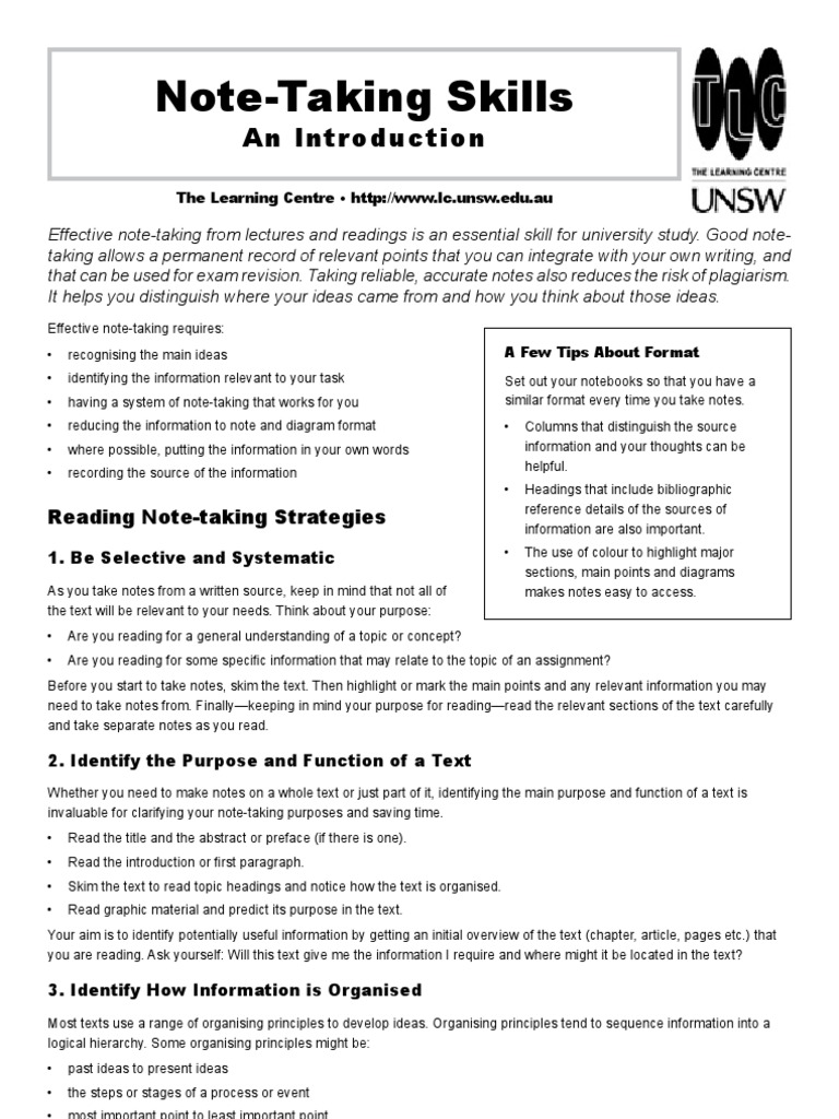 Notetaking For Reading | PDF | Linguistics | Cognitive Science