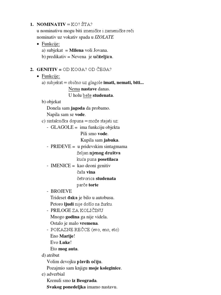 Padeži U Srpskom Jeziku PDF