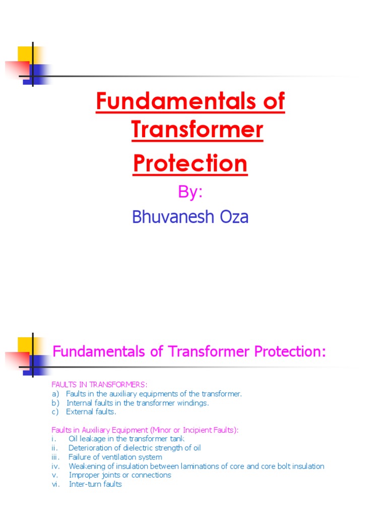 Fundamentals of Transformer Protection | PDF | Transformer | Relay