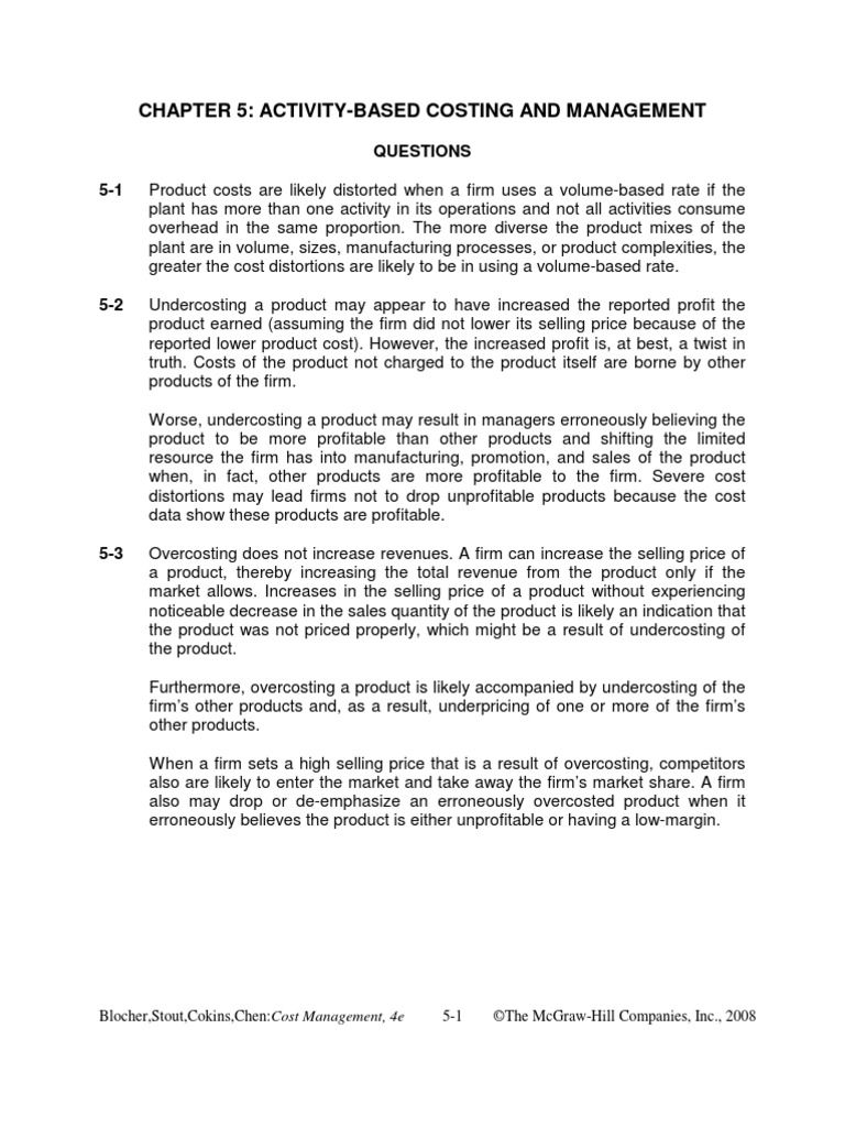 Activity-Based Costing and Management | PDF | Gross Margin | Cost ...