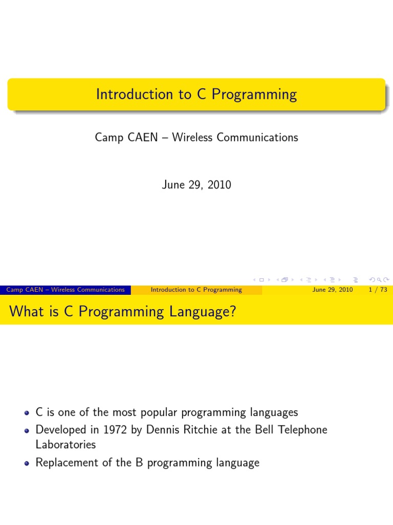Introduction To C Programming | PDF | Integer (Computer Science) | C ...