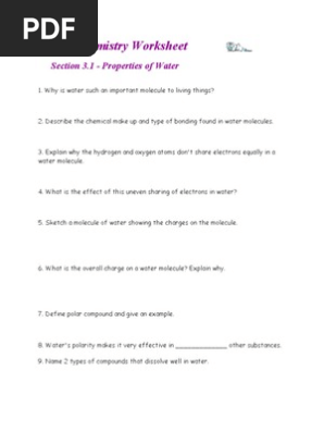 30 Properties Of Water Worksheet - support worksheet