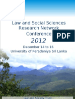 Law and Social Sciences Research Network Conference: University of Peradeniya Sri Lanka