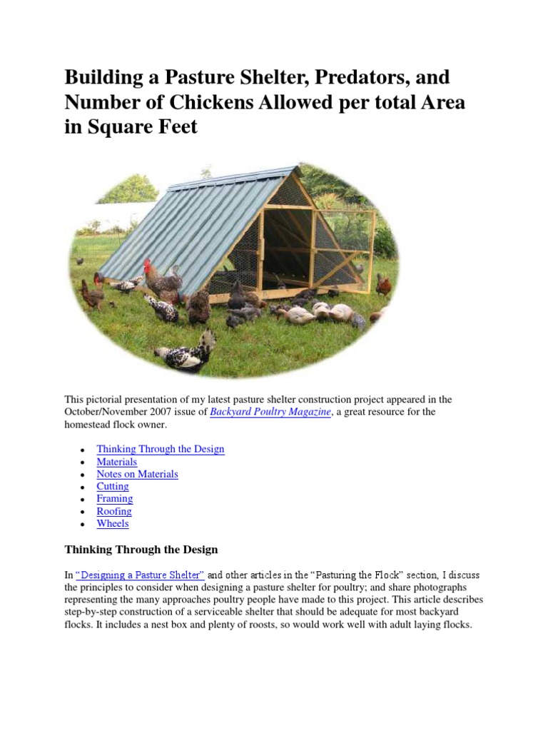 Raising Chickens and Planning For Them | PDF | Framing (Construction ...