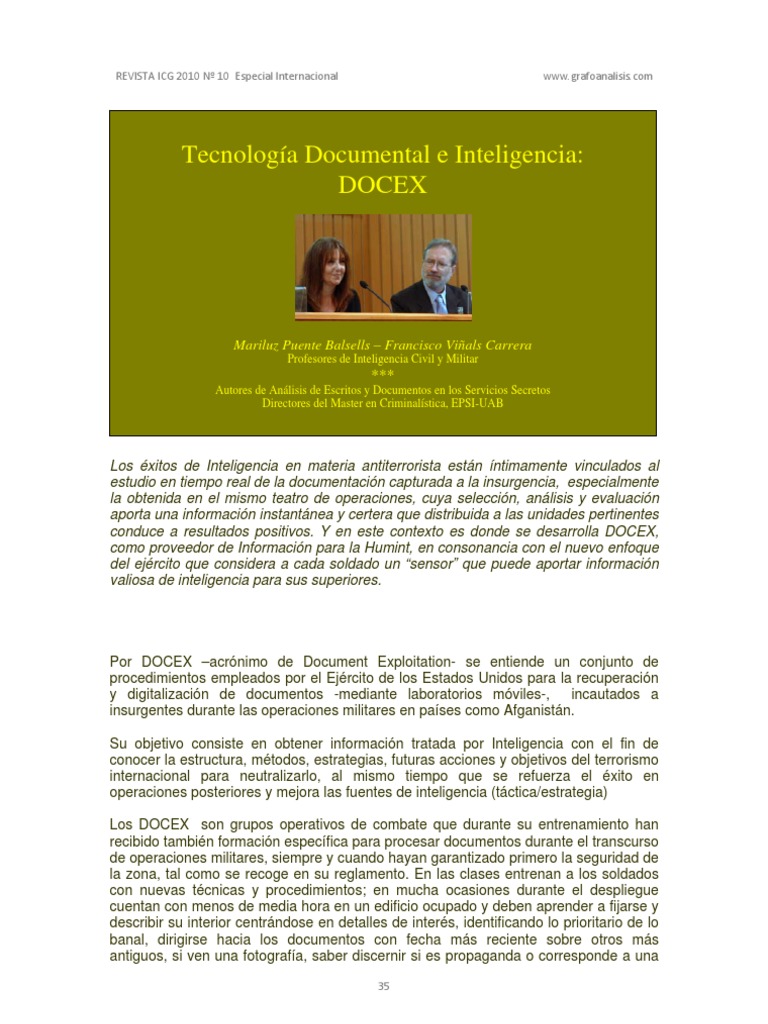 DOCEX: Inteligencia y Documentación Militar | PDF | Traducciones | Militar