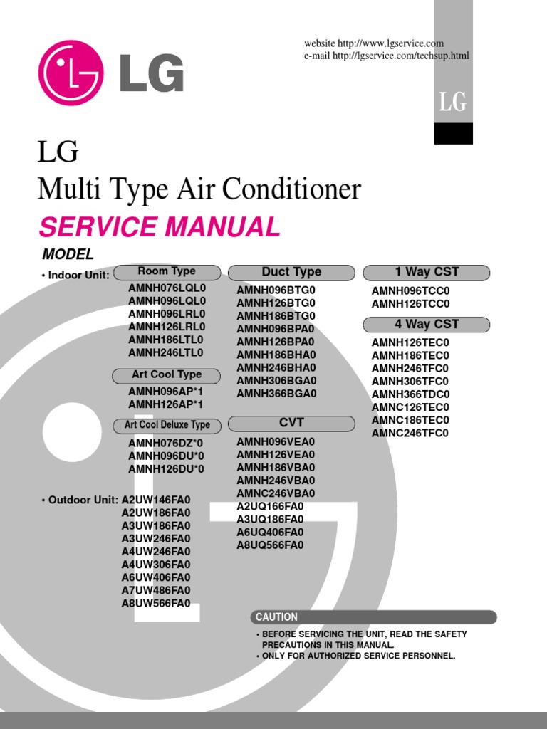 LG Multi Type Air Conditioner Manual | PDF | Air Conditioning | Pipe ...