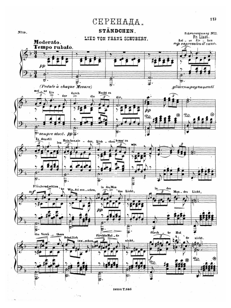 Schubert Liszt 7 Standchen Leise Flehen