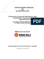 Emcali - Especificaciones Obras de Alcantarillado