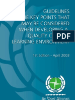 Guidelines On Developing A Quality Clinical Learning Environment 1st Ed. April 2003