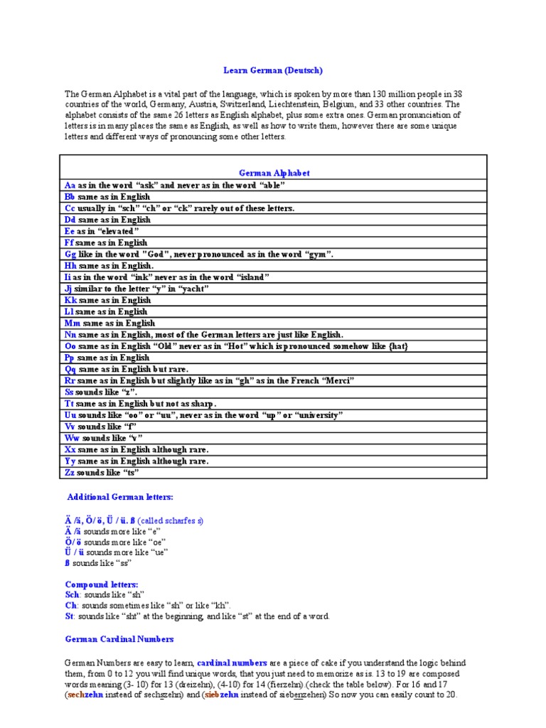 Essential German Language Guide | PDF