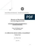 La Validez de La Ciencias Sociales Es Un Problema