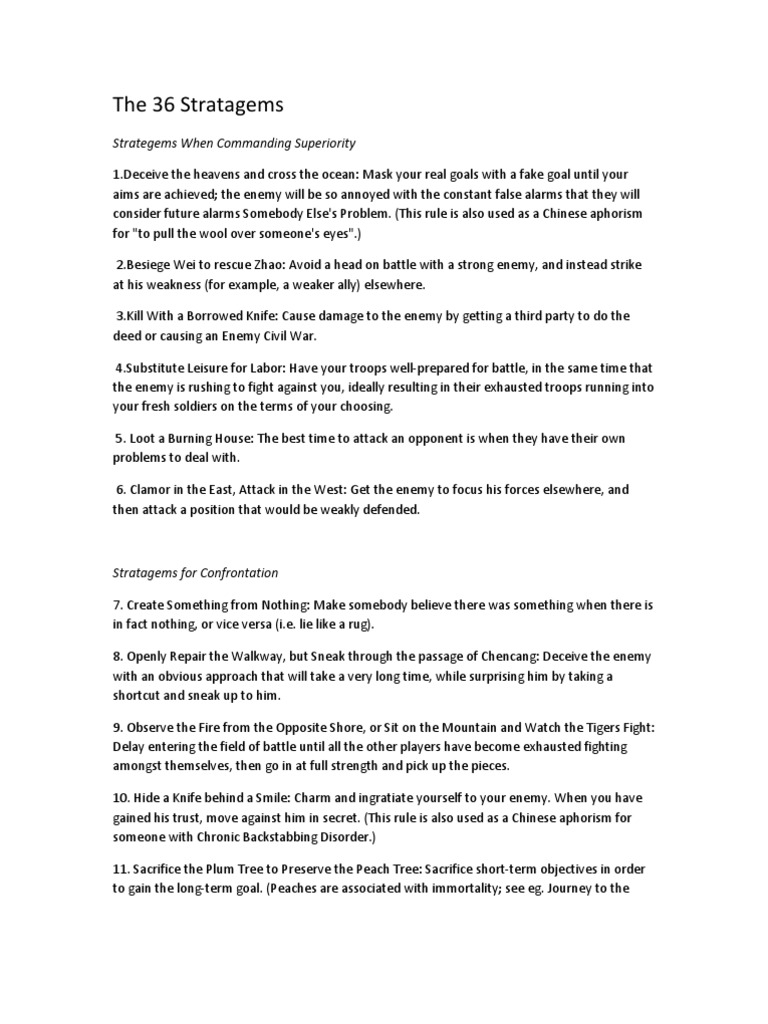 The 36 Stratagems | Unrest | Armed Conflict