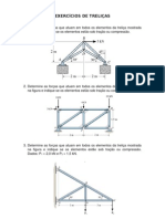 Exercícios de treliças: determinar forças em elementos