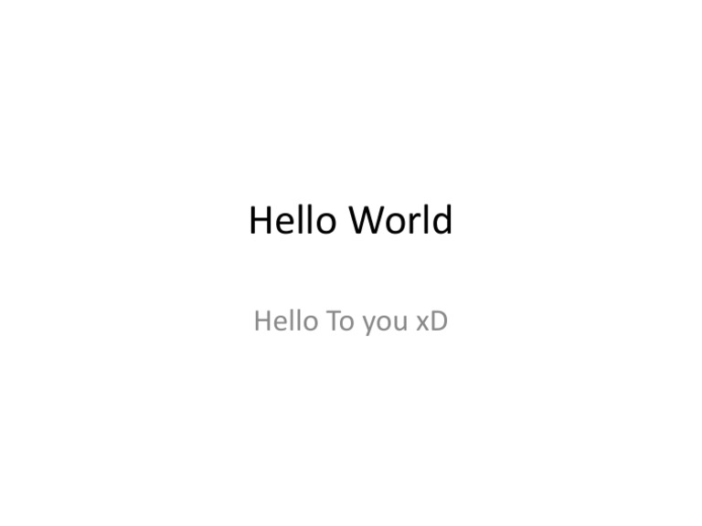 Hello World | PDF