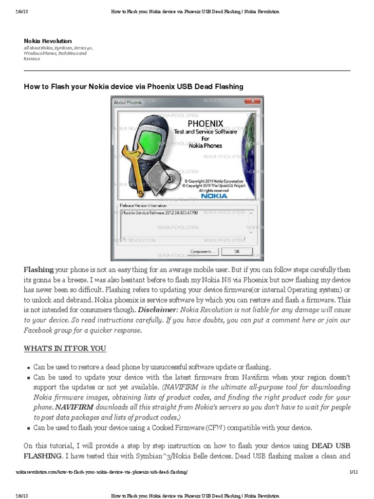 Flashing Nokia Devices with Phoenix USB | PDF | Usb | Computer Engineering