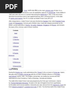 Indian Penal Code Pdf Social Institutions Social Science