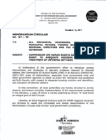 DILG-MC 2011-182 Right To Adequate Housing