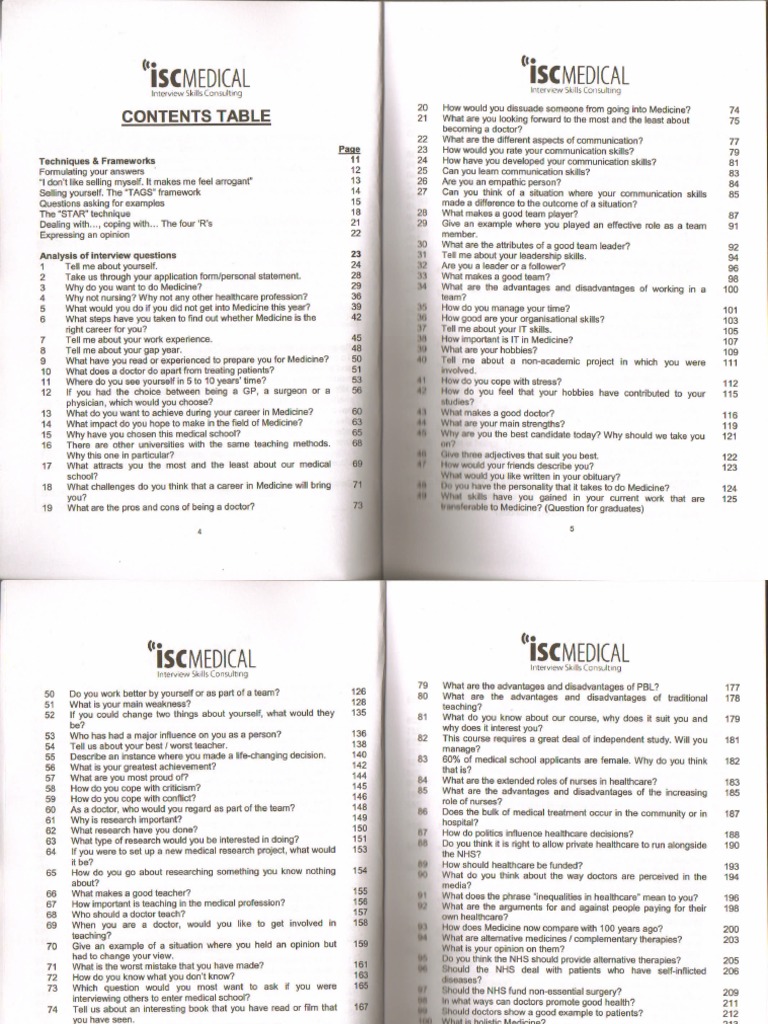 150 Medical Interview Questions | PDF | Question | Alternative Medicine