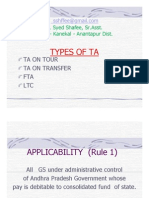 Types of TA, LTC and eligibility rules for Andhra Pradesh Government employees