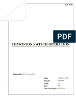 Thyristor Switch Operation: Instructed By: Mr. R. Jayawardena