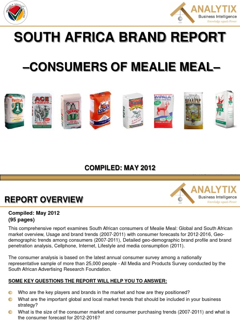 South African Mealie Meal Brands PDF Maize Brand