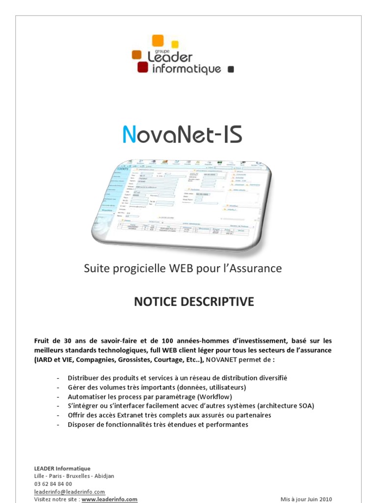 NovaNet-IS : Solution Web pour l'Assurance | PDF | Client–serveur ...