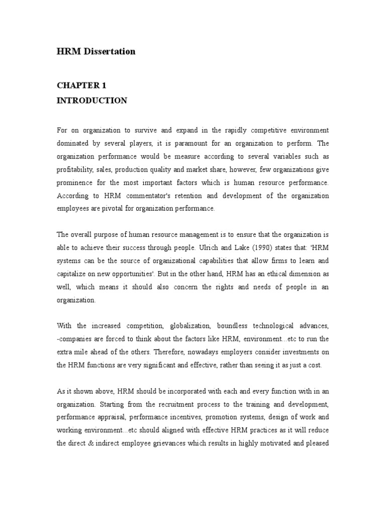 Human Resource Management Dissertation Topics, Example, Sample & Ideas