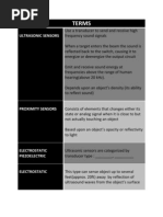 Proximity Sensor Terms